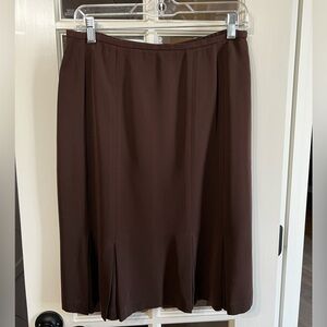 NORTON MCNAUGHTON Vintage Brown A-Line Box Pleat Skirt Size 10